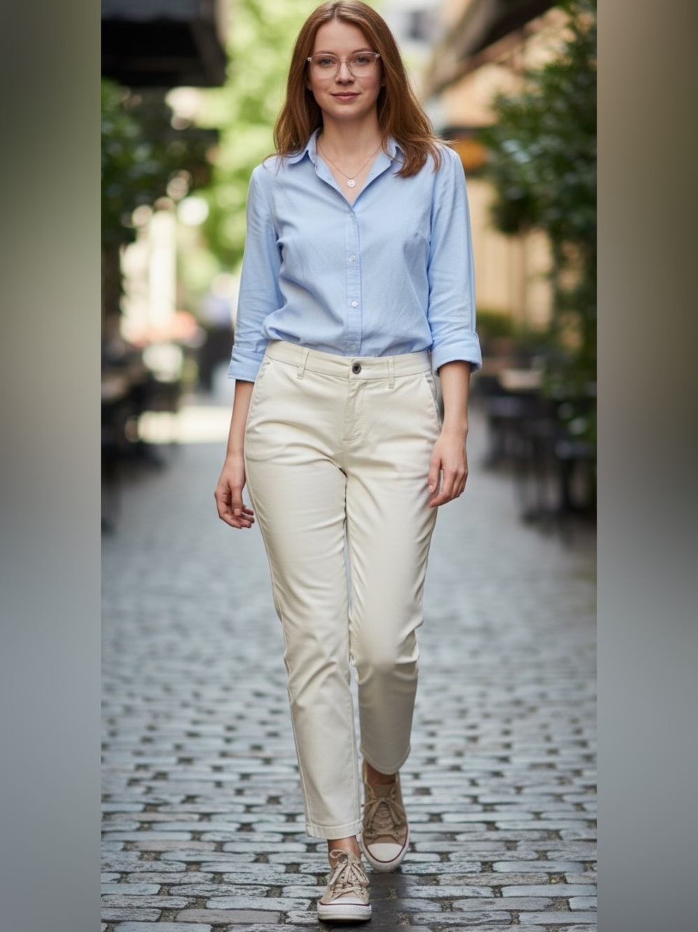 Berwich Women’s Cream-Colored Designer Trousers.